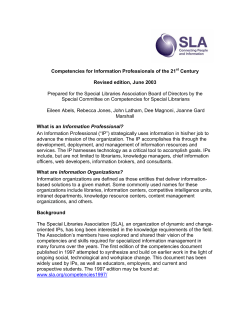 Competencies for Information Professionals of the 21st Century