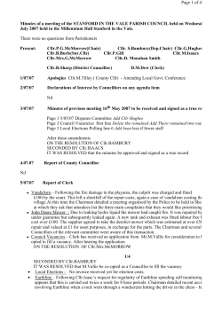 Minutes of a meeting of the STANFORD IN THE VALE PARISH
