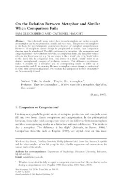 On the Relation Between Metaphor and Simile