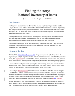 Finding the story: National Inventory of Dams