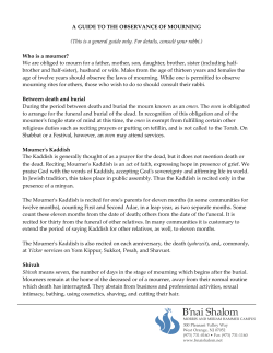 A GUIDE TO THE OBSERVANCE OF MOURNING