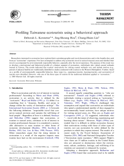 Profiling Taiwanese ecotourists using a behavioral approach