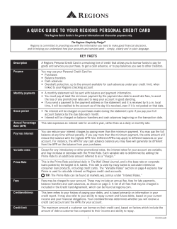 a quick guide to your regions personal credit card