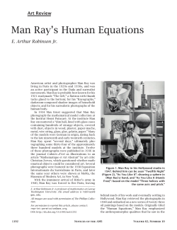 Man Ray`s Human Equations - American Mathematical Society