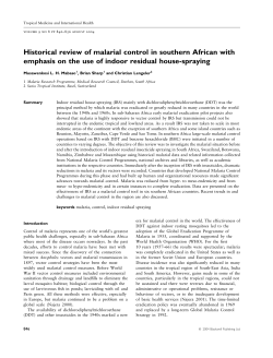 Historical review of malarial control in southern African with