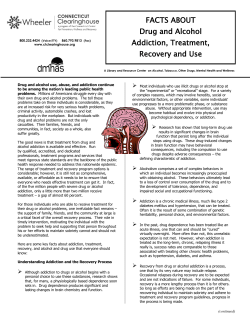 FACTS ABOUT Drug and Alcohol Addiction, Treatment, Recovery