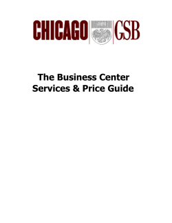 Business Center Price List - The University of Chicago Booth School