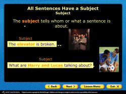 All Sentences Have a Subject