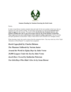Sixth grade summer reading list