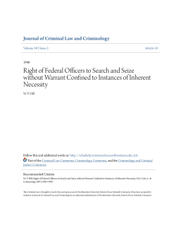Right of Federal Officers to Search and Seize without Warrant