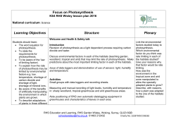 KS4 Focus on Photosynthesis - Lesson plan