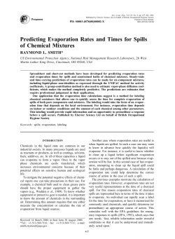 Predicting Evaporation Rates and Times for Spills of Chemical