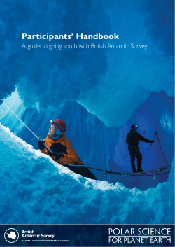 Participants Handbook - British Antarctic Survey
