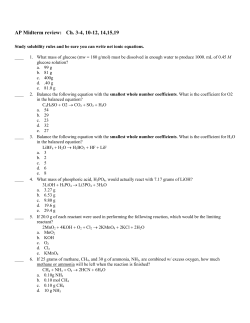 AP Midterm review: Ch. 3-4, 10