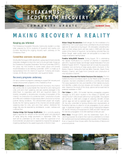 Recovery Update, Summer 2006 - CERTC:: Cheakamus Ecosystem