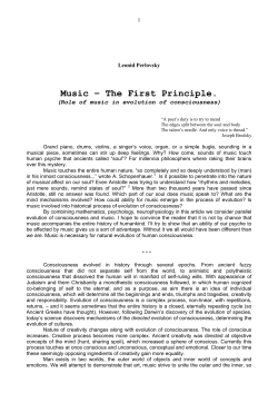 Music &ndash; The First Principle. Role of music in