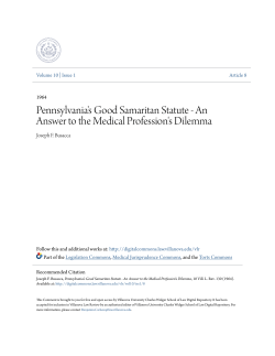 Pennsylvania`s Good Samaritan Statute - An