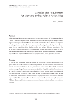 Canada`s Visa Requirement For Mexicans and Its Political