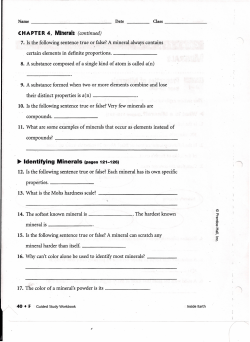 Identifying Minerals (pages 121-126)
