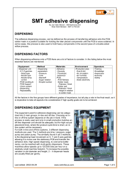 SMT adhesive dispensing