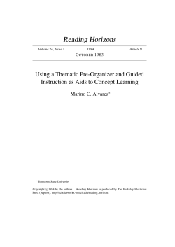 Using a Thematic Pre-Organizer and Guided Instruction as Aids to