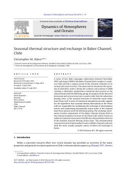 Seasonal thermal structure and exchange in Baker