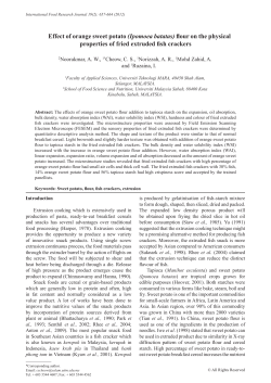 Effect of orange sweet potato (Ipomoea batatas) flour on the physical