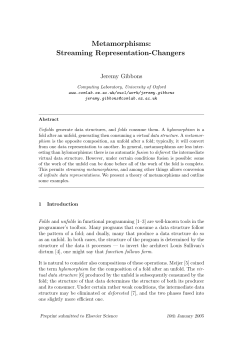 of Metamorphisms: Streaming Representation&minus;Changers