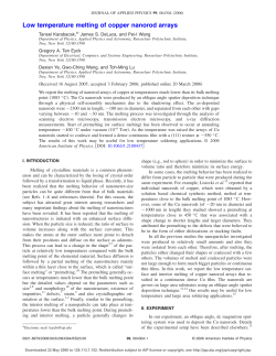Low temperature melting of copper nanorod arrays