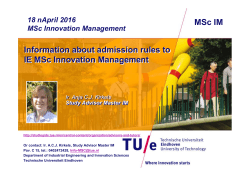 Information about admission rules to IE MSc Innovation