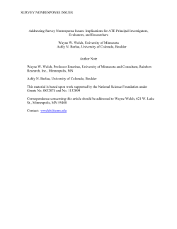Survey Nonresponse Issues Implications For ATE PIs