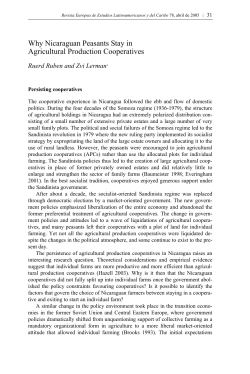 Why Nicaraguan Peasants Stay in Agricultural Production