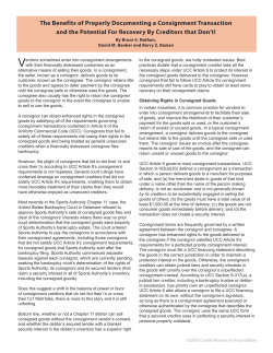 The Benefits of Properly Documenting a Consignment Transaction