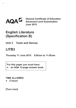 A-level English Literature B Modified question paper Unit 03