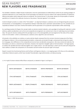 New Flavors and Fragrances Supplemental Information