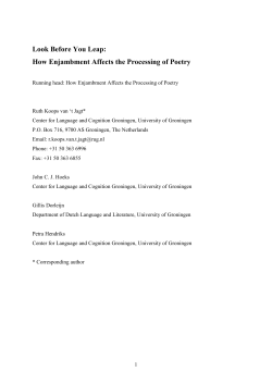 Look Before You Leap: How Enjambment Affects the