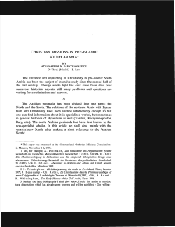 CHRISTIAN MISSIONS PRE-ISLAMIC SOUTH ARABIA*