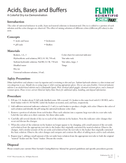 Acids, Bases and Buffers