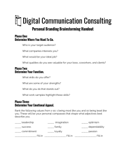 Personal Branding Brainstorming Handout