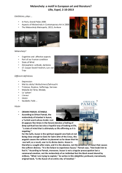 Melancholy: a motif in European art and literature? Lille, Espol, 2