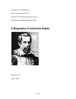 Johannes Kepler - University of Colorado Denver