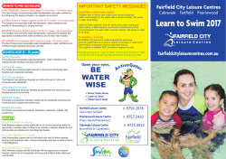 2017 Brochure - Fairfield City Leisure Centre