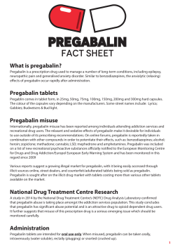Pregabalin factsheet