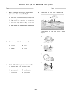 Freshwater, Water Cycle, and Water Quality sample