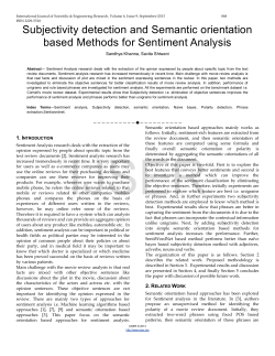 Subjectivity detection and Semantic orientation based