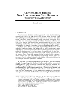 Critical Race Theory: New Strategies for Civil Rights in the New