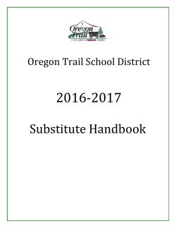 Substitute Handbook - Oregon Trail School District