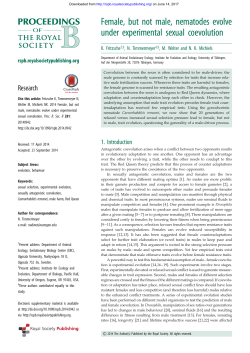 Female, but not male, nematodes evolve under experimental sexual