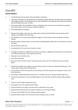 Gandhi Points for Understanding Answer Key