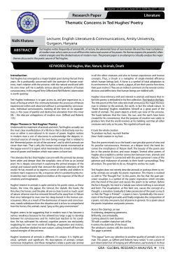 Thematic Concerns in Ted Hughes` Poetry